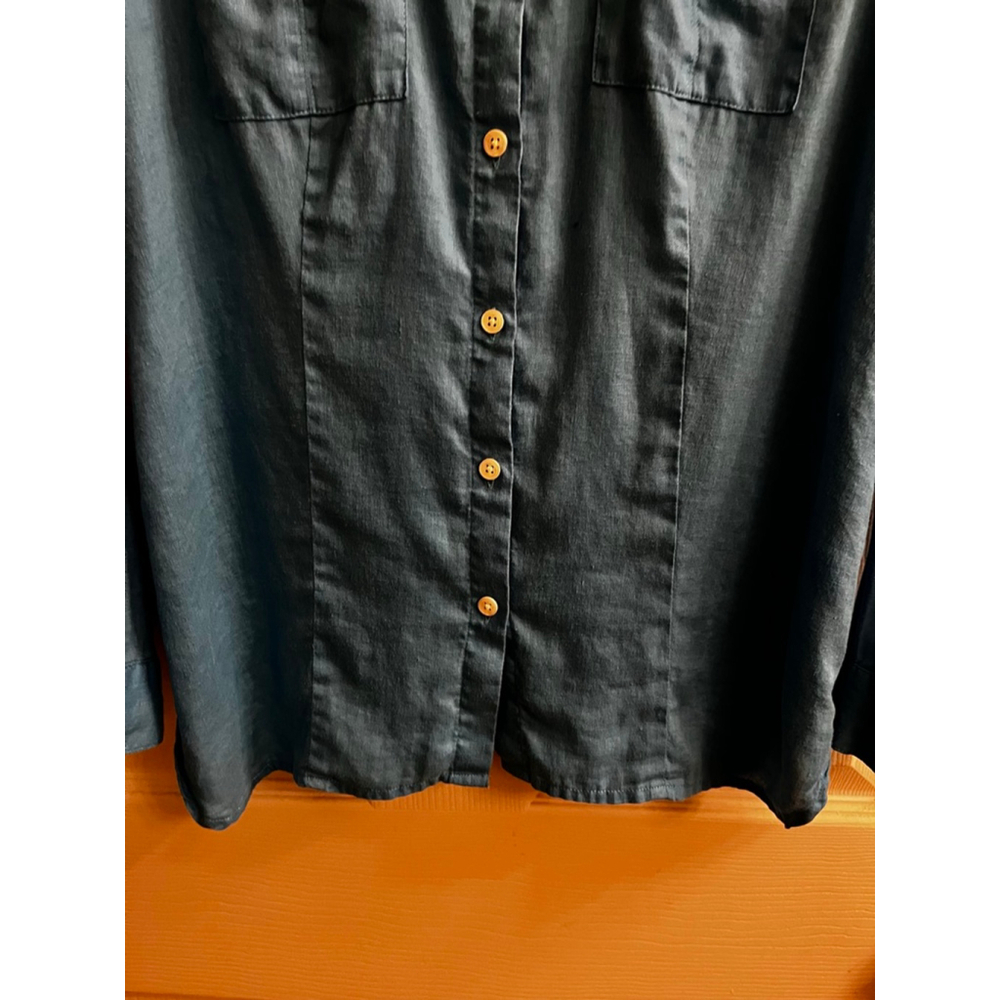 J.JILL~ Women’s Teal 100% Love Linen Button Down Shirt~XS~ Runs Big~ - Picture 10 of 10